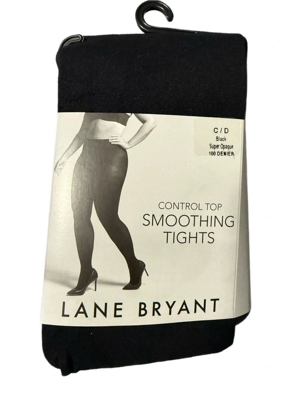 NWT Lane Bryant Control Top Smoothing Tights, Size C/D, Black